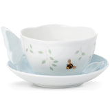 Butterfly Meadow Figural® Blue Cup And Saucer - Set of 4