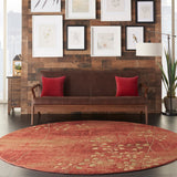 Nourison Somerset ST74 Rustic Machine Made Power-loomed Indoor Area Rug Flame 7'9" x ROUND 99446376206