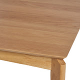 Noble House Wren Dining Table, 6-Seater, Rubberwood with Walnut Veneer, Mid-Century, Natural Oak Finish