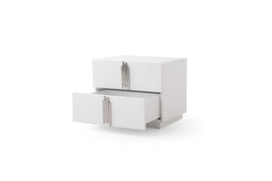 VIG Furniture Modrest Token - Modern White & Stainless Steel Bedroom Set VGVCBD815-SET-WHT