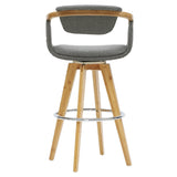 Darwin Fabric Swivel Bamboo Bar Stool