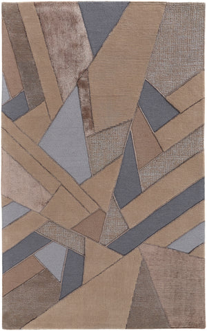 Nash Hand-Tufted Mosaic Rug - Mid-Century Color Block Design in Wool & Viscose, Artisan Crafted Beauty