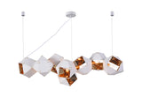 Bethel White Chandelier in Stainless Steel & Glass