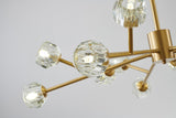 Bethel Brass Chandelier in Metal & Crystal