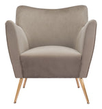 Zuo Modern Zoco 100% Polyester, Plywood, Steel Modern Commercial Grade Accent Chair Beige, Gold 100% Polyester, Plywood, Steel