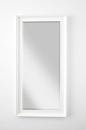 Halifax Mirror Profile in semi-gloss paint with a smooth top coat. Solid Mahogany, Composite wood, Glass