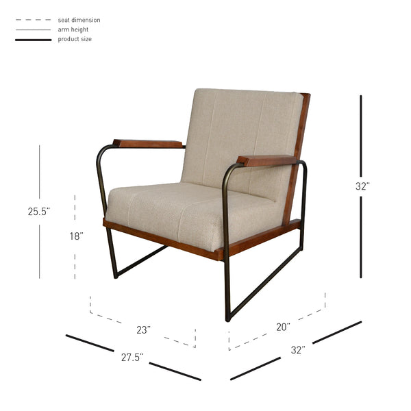 Damian Fabric Accent Chair Cardiff Tan