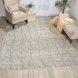 Nourison Ellora ELL02 Tribal Handmade Knotted Indoor only Area Rug Stone 5'6" x 7'5" 99446385109