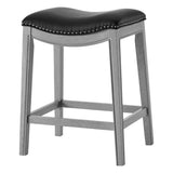 Grover Leatherette Counter Stool Matte Black