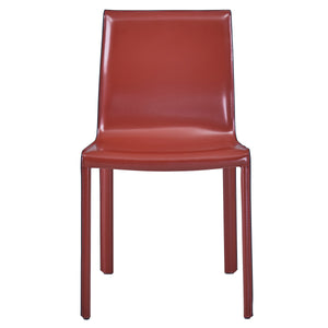 Gervin Recycled Leather Chair Set of 2 - Modern Minimalist Design with Sturdy Steel Frame