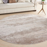 Nourison Rustic Textures RUS03 Painterly Machine Made Power-loomed Indoor Area Rug Beige 7'10" x round 99446835918
