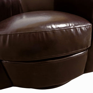 Porter Designs Marvel Contemporary Leather-Look Swivel Accent Chair Contemporary Accent - Swivel Brown 02-201C-06-210