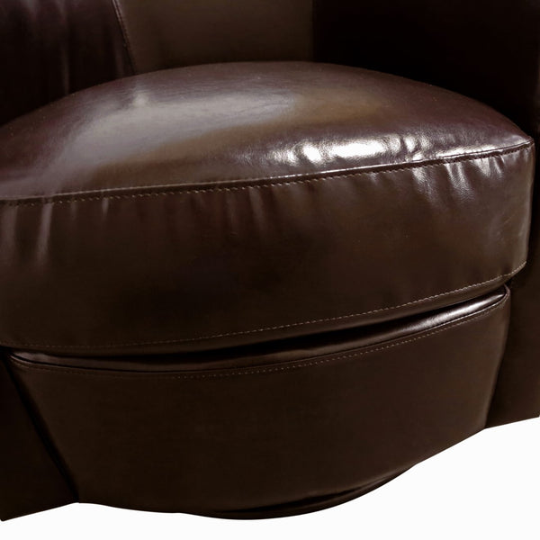 Porter Designs Marvel Contemporary Leather-Look Swivel Accent Chair Contemporary Accent - Swivel Brown 02-201C-06-210