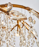 Bethel Gold Chandelier in Metal & Crystal