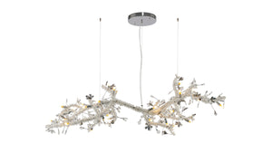 Bethel Chrome Chandelier in Stainless Steel & Crystal