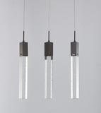 Bethel Matte Black Island Lighting in Metal & Crystal