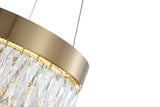 Bethel Gold LED Chandelier in Stainless Steel & Crystal