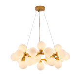 Bethel Gold Chandelier in Metal & Glass