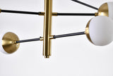 Bethel Brass & Black Chandelier in Metal & Glass