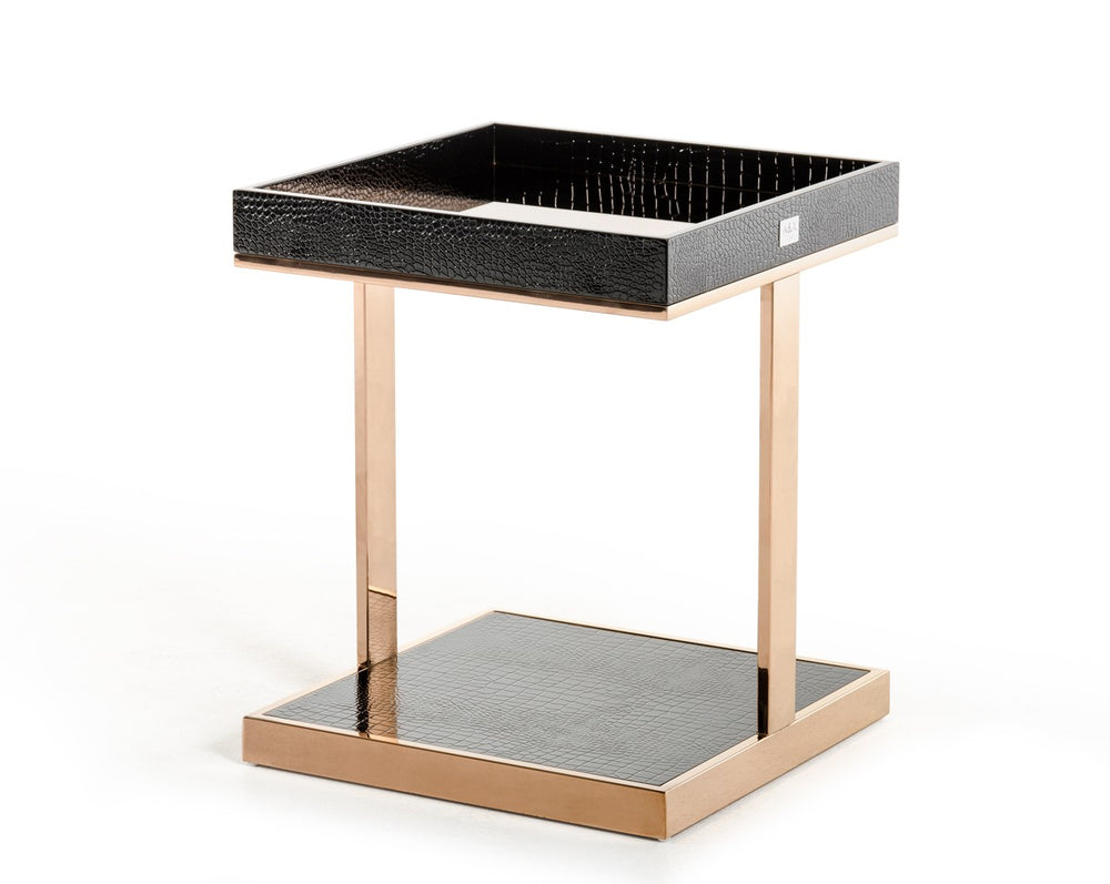 VIG Furniture A&X Padua Modern Small Champagne & Rosegold End Table VGUNCK810-50 VGUNCK810-50