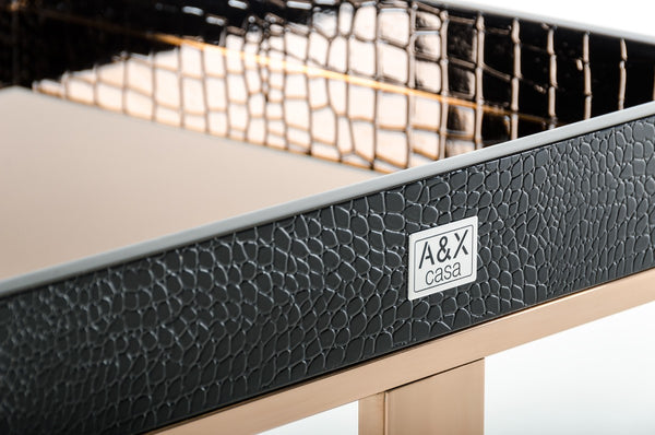 VIG Furniture A&X Padua Modern Small Champagne & Rosegold End Table VGUNCK810-50 VGUNCK810-50