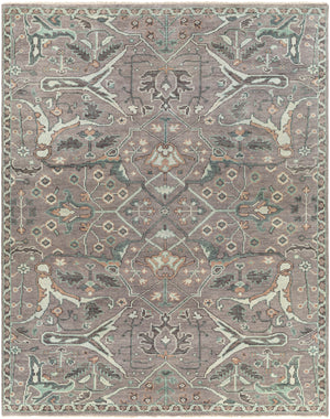 Palais PAL-2300 Traditional Wool Rug PAL2300-81012 Light Gray, Tan, Teal, Medium Gray, Camel, Eggplant 100% Wool 8'10" x 12'