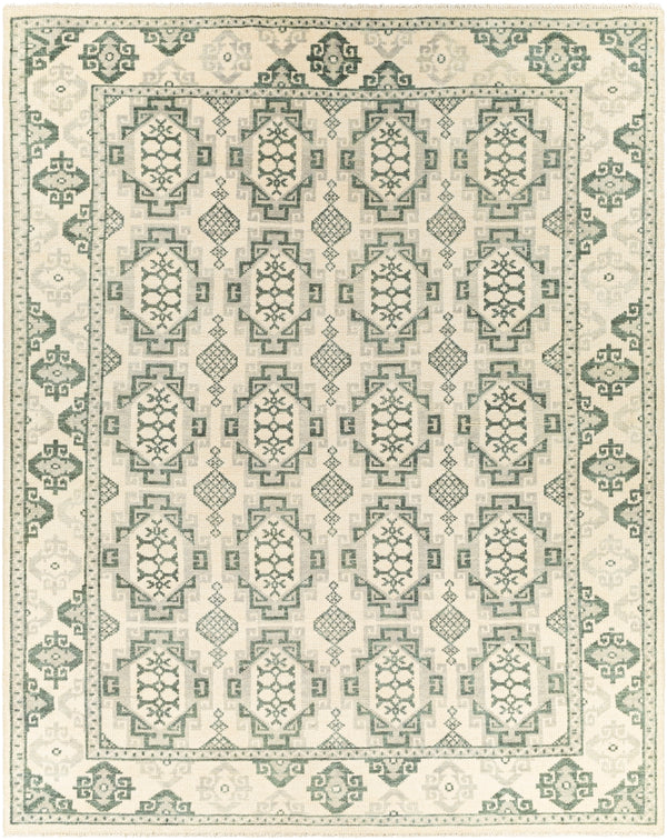 Palais PAL-2303 Traditional Wool Rug PAL2303-81012 Dark Green, Light Gray, Beige 100% Wool 8'10" x 12'