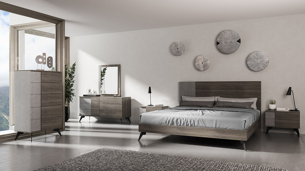 VIG Furniture Nova Domus Palermo Italian Modern Faux Concrete & Grey Bed VGACPALERMO-BED