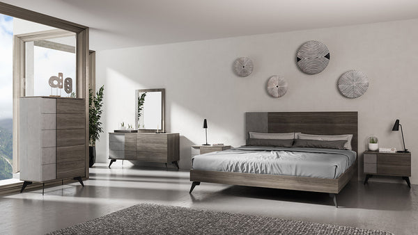 VIG Furniture Nova Domus Palermo Italian Modern Faux Concrete & Grey Bed VGACPALERMO-BED