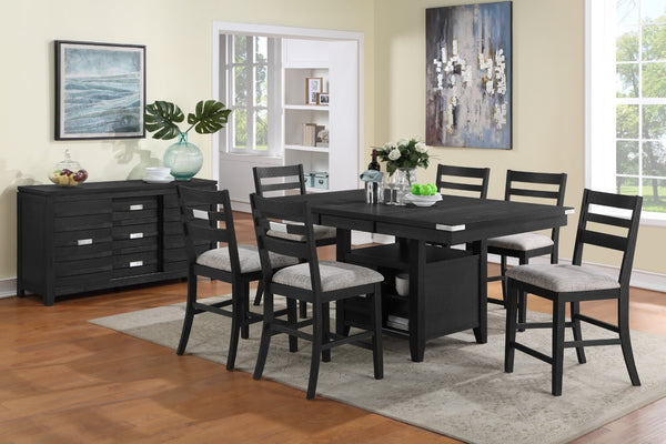 Vilo Home Palmero 7 Piece Black Pub Height Dining Set VH2800-7PC VH2800-7PC