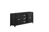 Palermo Black Contemporary Server/TV Stand with Sliding Door