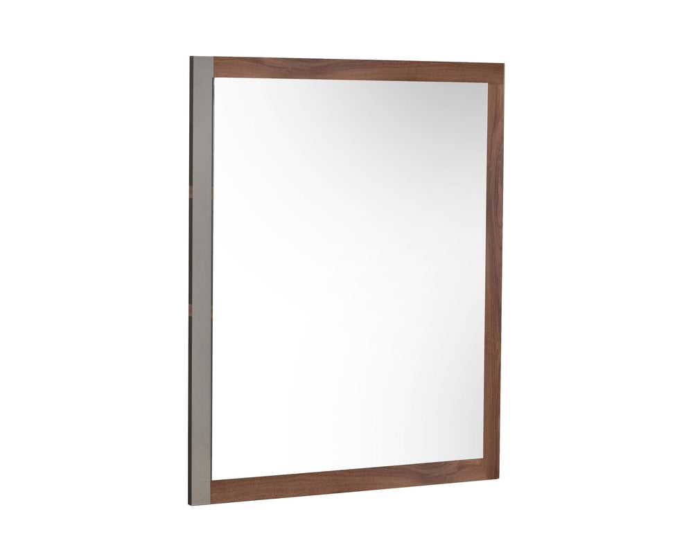 VIG Furniture Nova Domus Palermo - Italian Modern Faux Concrete & Walnut Mirror VGACPALERMO-WAL-MIR