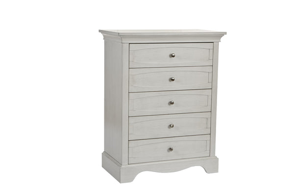 Pali Ragusa 5-Drawer Chest Vintage White Acacia, Poplar and Birch Veneer 2305-VW