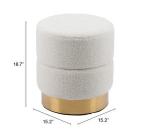 Zuo Modern Eureka 100% Polyester, Plywood, MDF, Stainless Steel Modern Ottoman Ivory 100% Polyester, Plywood, MDF, Stainless Steel