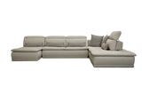 VIG Furniture David Ferrari Panorama - Italian Modern Taupe Grey Fabric and Leather Modular Sectional Sofa VGFT-PANORAMA-TG