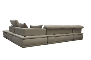 VIG Furniture David Ferrari Panorama - Italian Modern Taupe Grey Fabric and Leather Modular Sectional Sofa VGFT-PANORAMA-TG