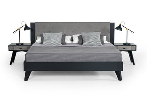 VIG Furniture Queen Nova Domus Panther Contemporary Grey & Black Bed VGMABR-77-BED-Q