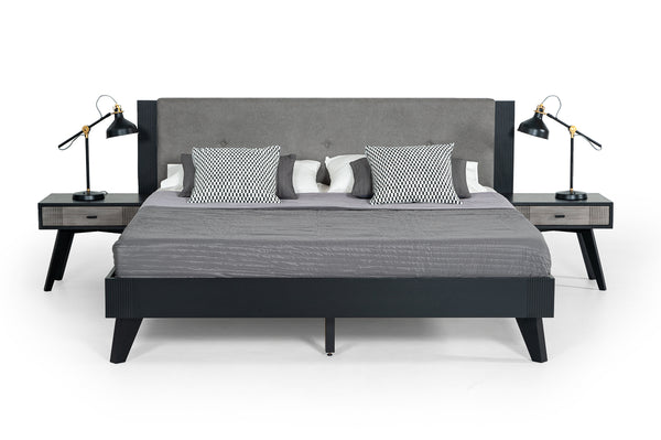 VIG Furniture Nova Domus Panther Contemporary Grey & Black Nightstand VGMABR-77-NS