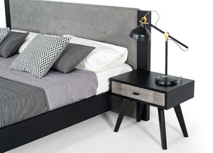 VIG Furniture Nova Domus Panther Contemporary Grey & Black Nightstand VGMABR-77-NS