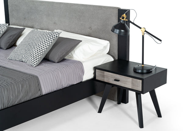 VIG Furniture Nova Domus Panther Contemporary Grey & Black Nightstand VGMABR-77-NS