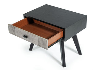 VIG Furniture Nova Domus Panther Contemporary Grey & Black Nightstand VGMABR-77-NS