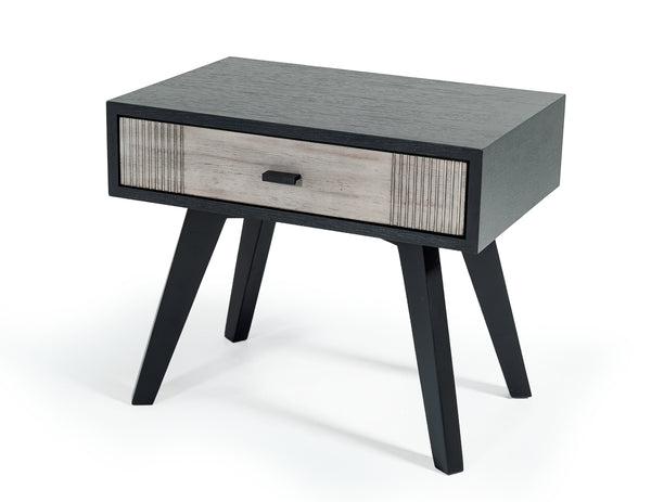 VIG Furniture Nova Domus Panther Contemporary Grey & Black Nightstand VGMABR-77-NS