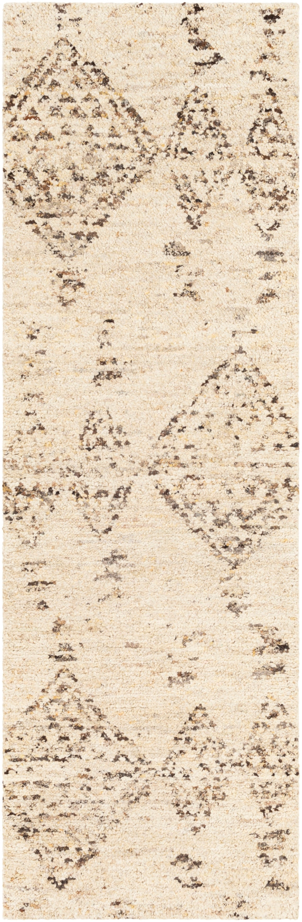 Pampa PAP-1001 Global Wool, Polyester Rug PAP1001-268 Butter, Cream, Dark Brown, Charcoal, Camel, Black, Mustard 90% Wool, 10% Polyester 2'6" x 8'