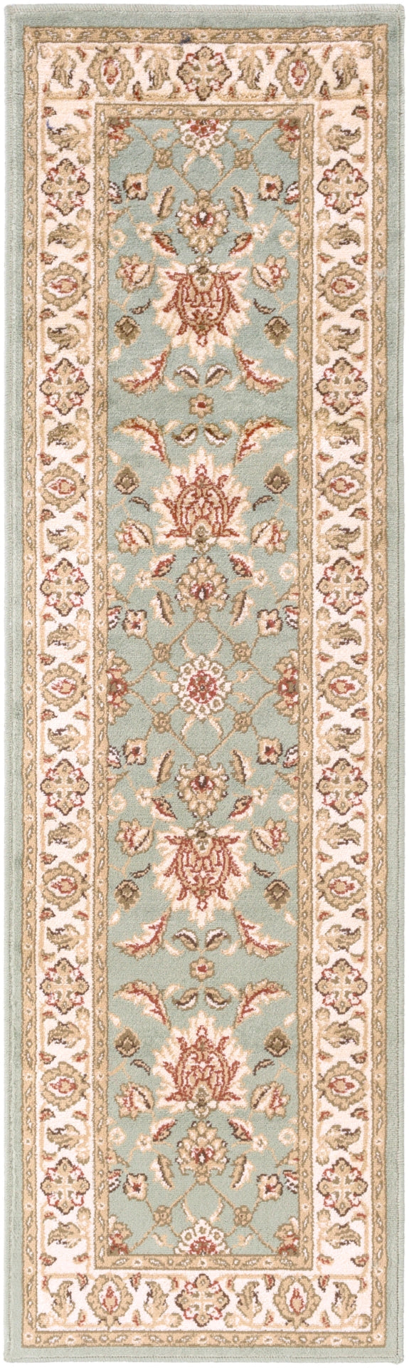 Paramount PAR-1028 Traditional Polypropylene Rug PAR1028-2276 Sage, Dark Brown, Khaki, Dark Red, Beige 100% Polypropylene 2'2" x 7'7"