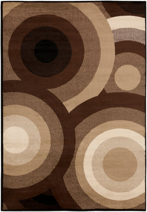 Paramount PAR-1051 Modern Polypropylene Rug PAR1051-79112 Dark Brown, Khaki, Beige, Black 100% Polypropylene 7'10" x 11'2"