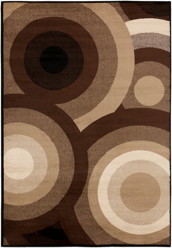 Paramount PAR-1051 Modern Polypropylene Rug PAR1051-79112 Dark Brown, Khaki, Beige, Black 100% Polypropylene 7'10" x 11'2"