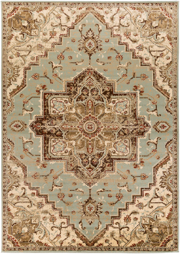 Paramount PAR-1080 Traditional Polypropylene Rug PAR1080-79112 Sage, Dark Red, Dark Brown, Khaki, Beige 100% Polypropylene 7'10" x 11'2"