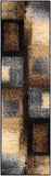 Paramount PAR-1086 Modern Polypropylene Rug PAR1086-2276 Dark Brown, Black, Charcoal, Medium Gray, Khaki, Beige 100% Polypropylene 2'2" x 7'7"