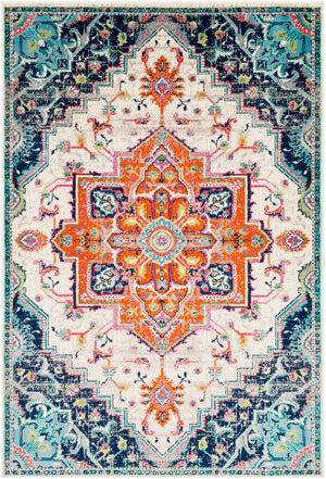 Paramount PAR-1108 Traditional Polypropylene Rug PAR1108-810129 Bright Orange, Dark Blue, Fuchsia, Aqua, Lime, Teal, Light Gray, Cream 100% Polypropylene 8'10" x 12'10"