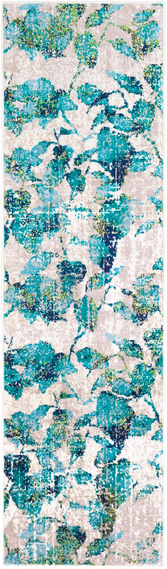 Paramount PAR-1113 Modern Polypropylene Rug PAR1113-2276 Teal, Aqua, Dark Blue, Lime, Light Gray, Cream 100% Polypropylene 2'2" x 7'7"